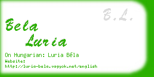 bela luria business card